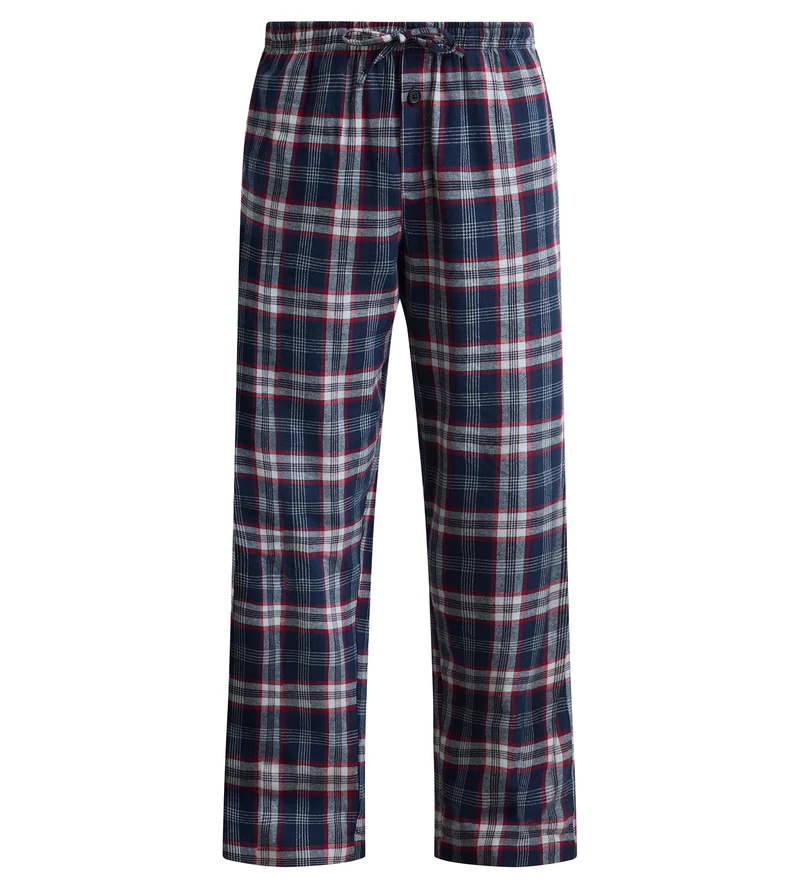 Lange Herrenhose blau kariert Dim Flannel