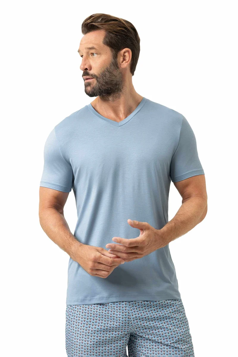 V-Neck-Shirt SELECTION in Sommerfarbe sea breath (hellblau)