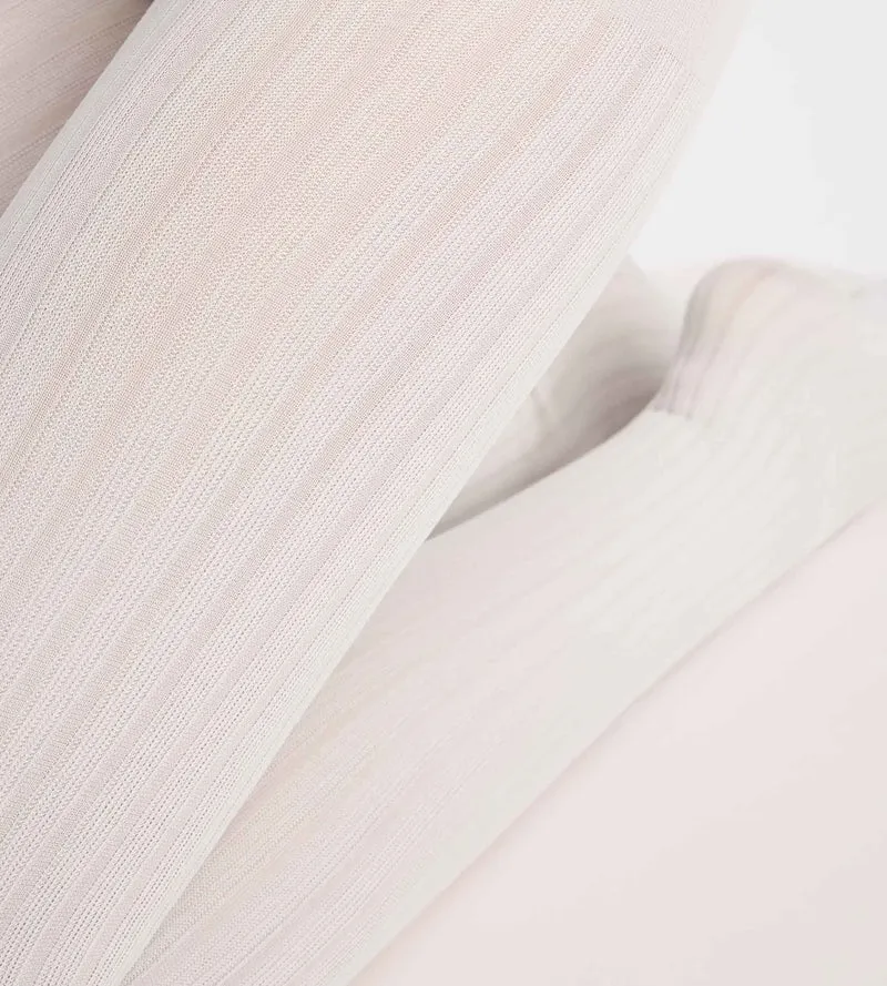 Cremefarbene 50D-Strumpfhose mit flachem Rippenmuster von DIM x Ines de La Fressange