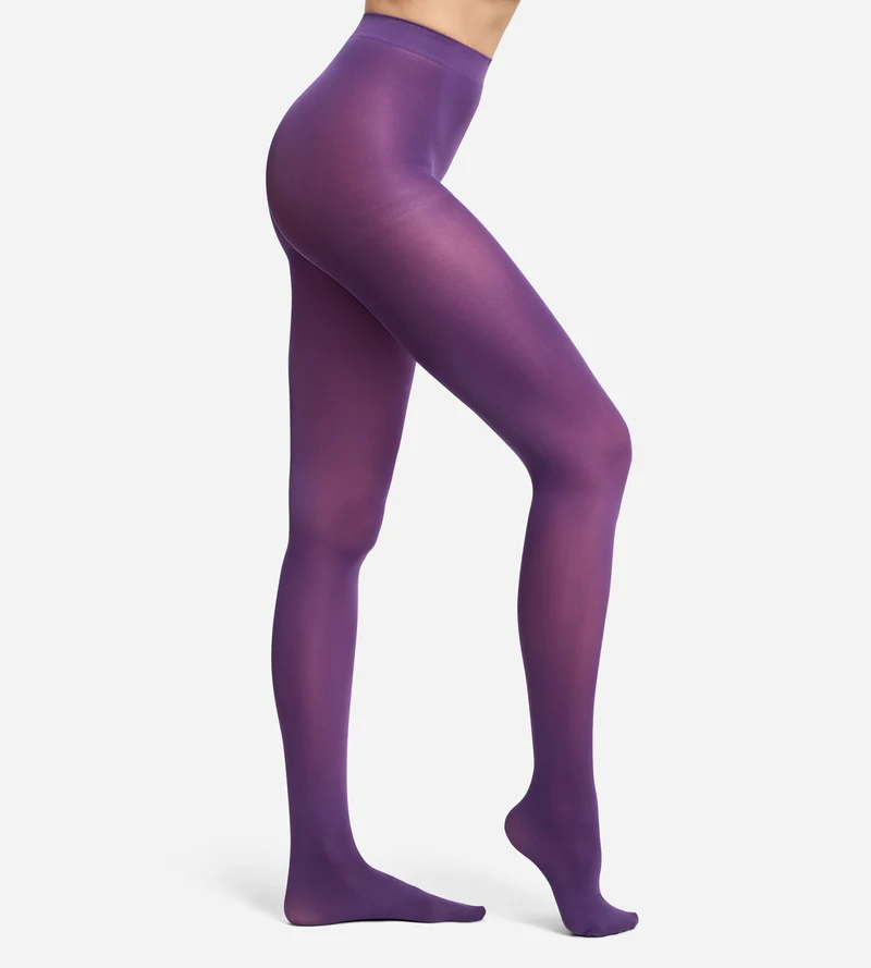 Strumpfhose mit Komfortbund in Nachtviolett, 50D, blickdicht, samtig
