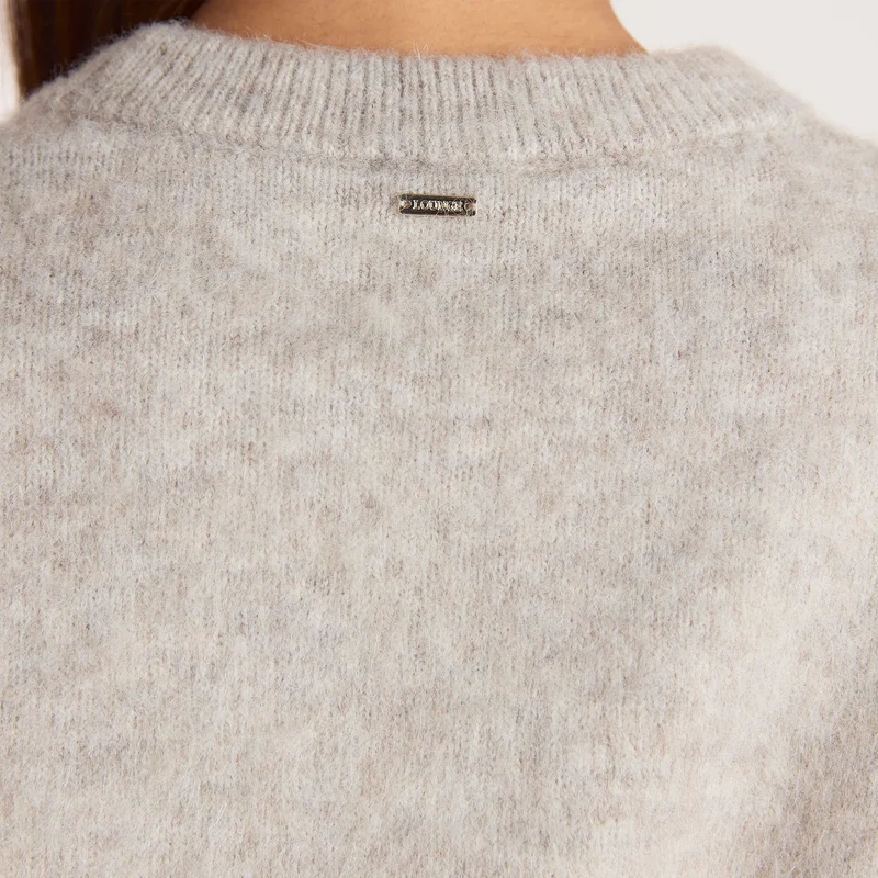 Fluffy Knitted Jumper - Warm Grey