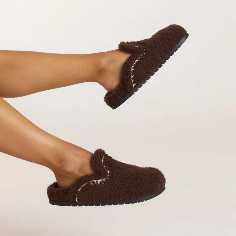 Anya Mule Slippers - Chocolate