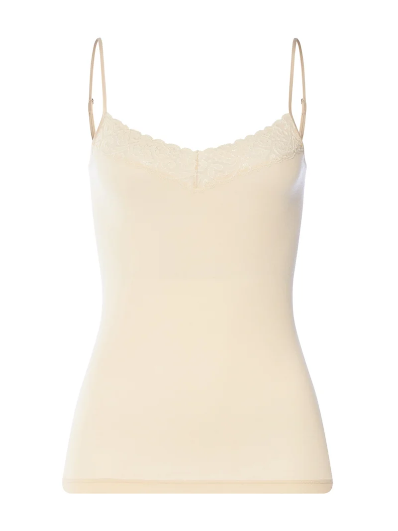 Spaghetti Top MOMENTS, V-Neck, in Sommerfarbe summer sand
