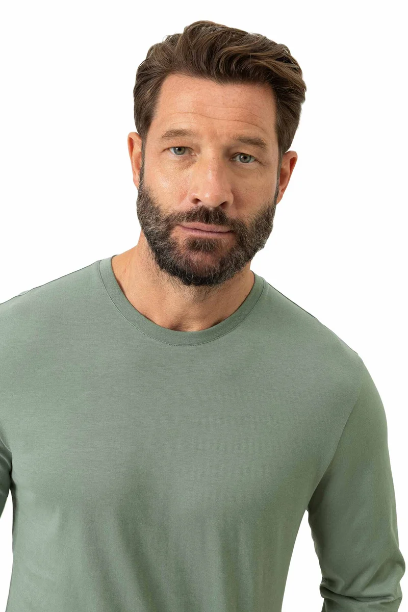 Langarm-Shirt NEO, Rundhals, in Sommerfarbe eden green