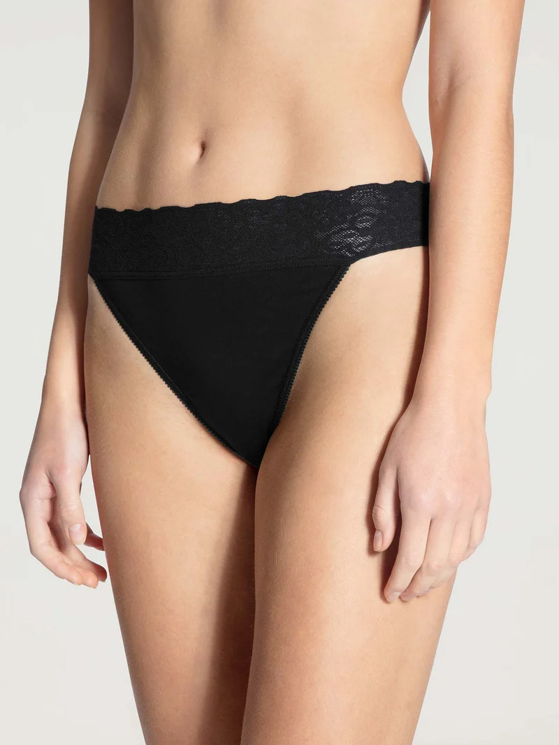 Tangaslip mit Lycra-Spitzenbund, ICONICS LYCRASPITZE