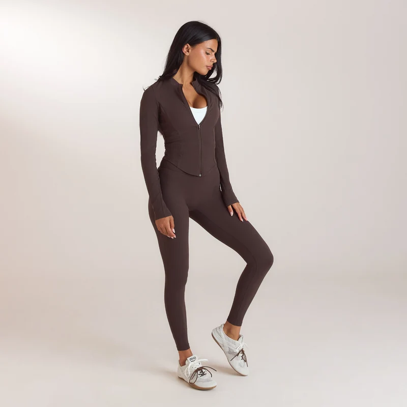 ContourSoft™ Cinch Zip-Up Jacket - Dark Chocolate
