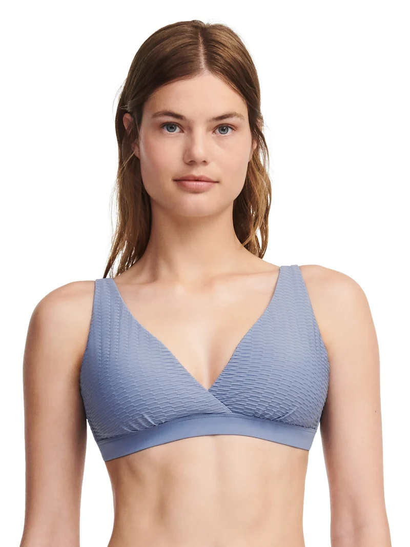 Femilet Bademode – Bonaire Wirefree T-Shirt-BH mit tiefem Ausschnitt, Borneoblau