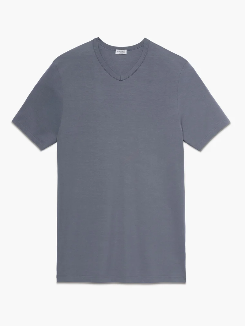 T-Shirt 700 PURENESS, kurzarm, V-Neck; in Sommer-Farbe slate, Grösse L