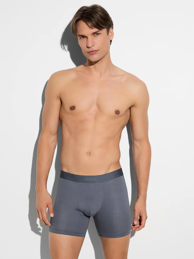 Boxer Briefs PURENESS, mit verlängertem Bein, in Sommerfarbe slate
