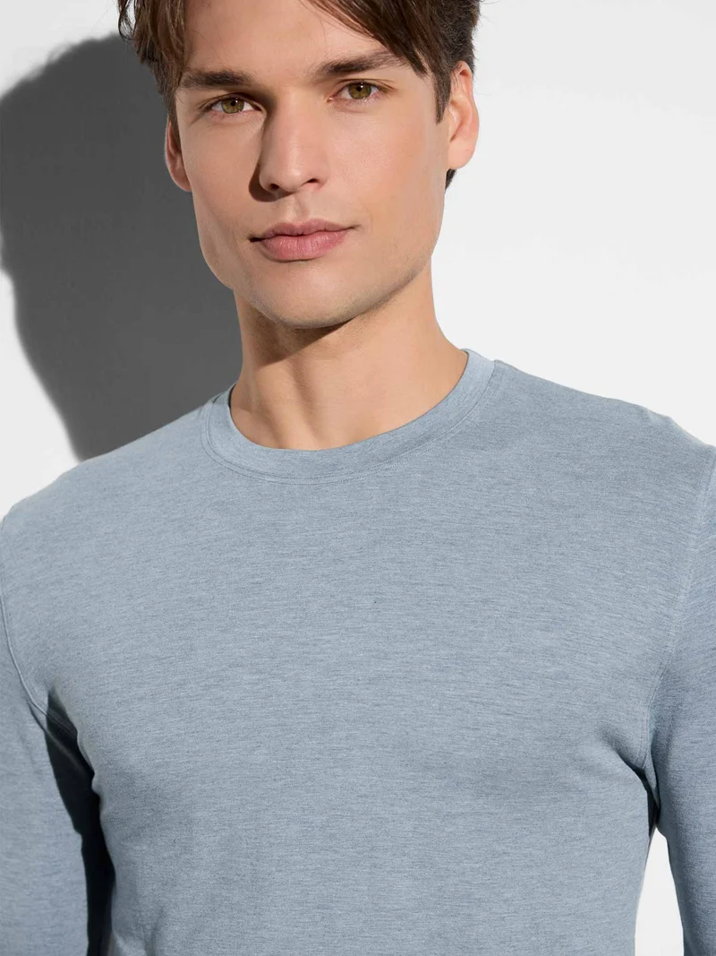 Shirt COZY COMFORT, langarm, in Sommerfarbe azur mélange