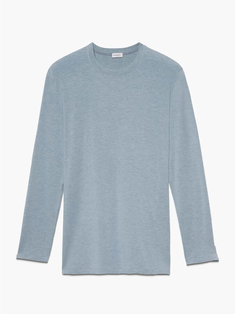 Shirt COZY COMFORT, langarm, in Sommerfarbe azur mélange