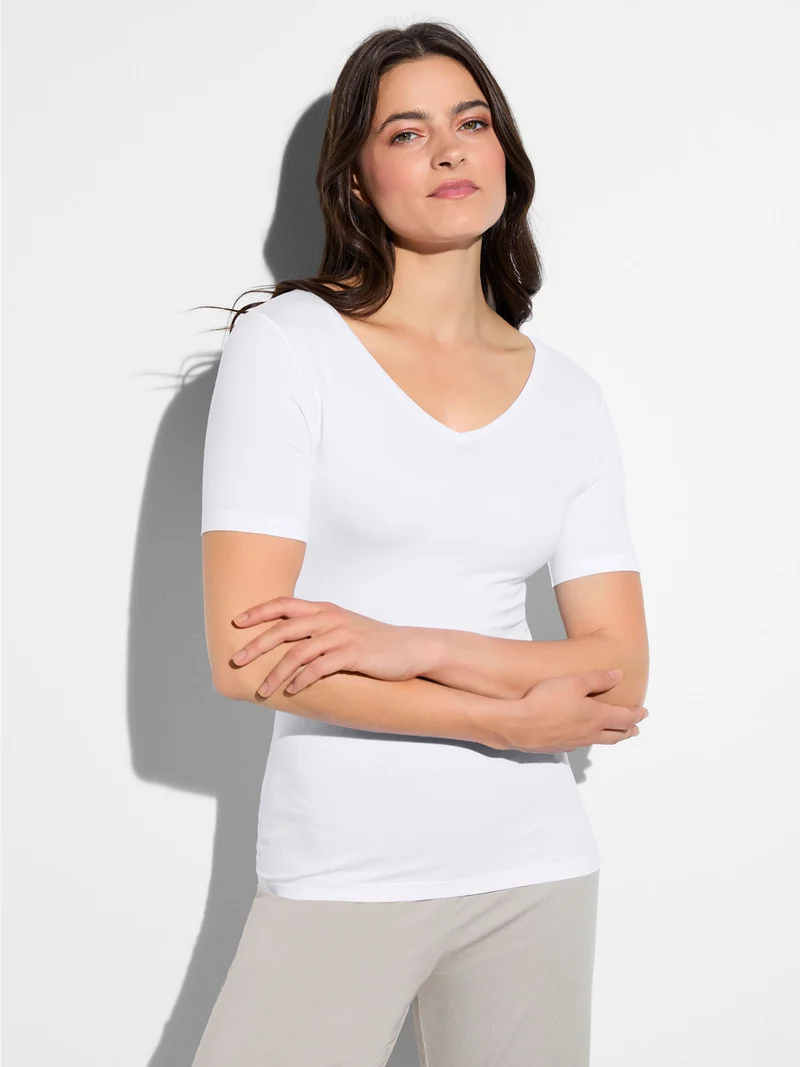 T-Shirt, V-Neck, PURENESS, in Sommer-Style