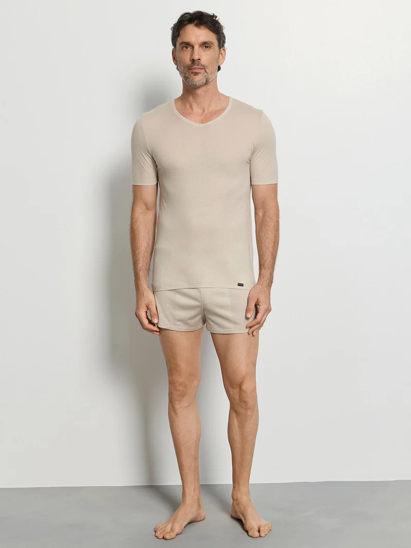 T-Shirt (1/2-Arm, V-Neck) ULTRALIGHT, in Sommer-Farbe moon