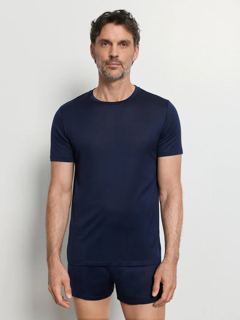 T-Shirt, O-Neck, COTTON SPORTY, in Sommer-Farbe deep navy, Grösse L