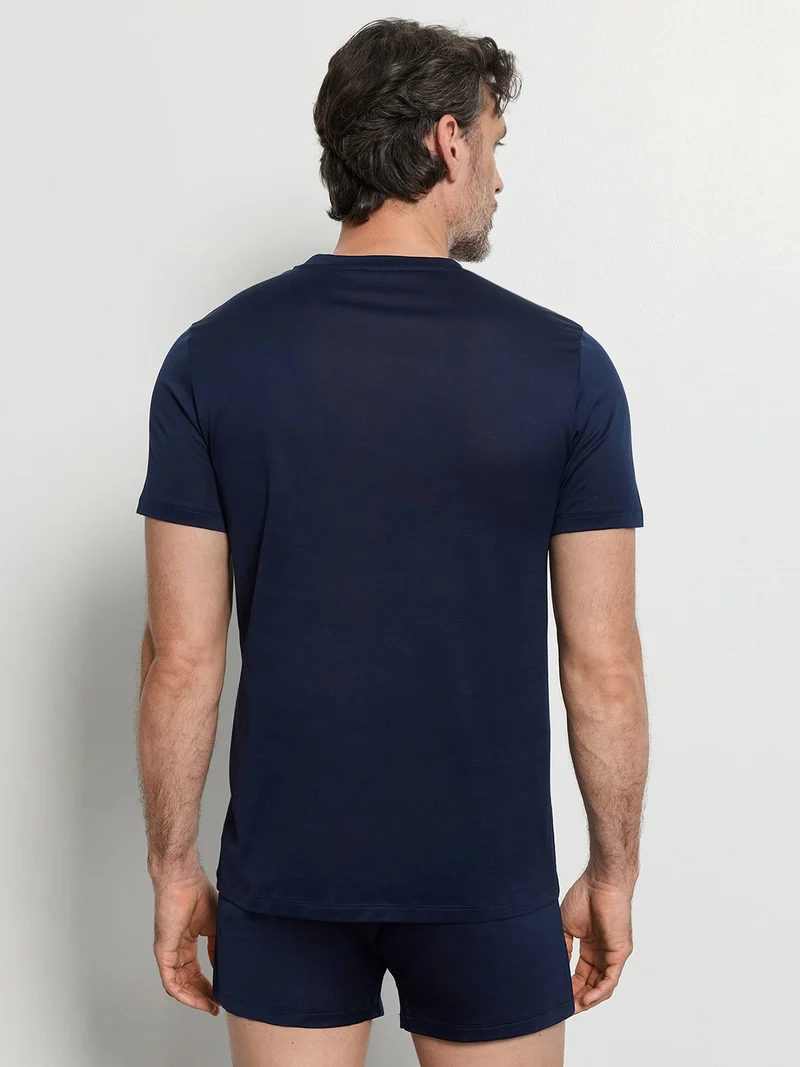 T-Shirt, O-Neck, COTTON SPORTY, in Sommer-Farbe deep navy, Grösse L