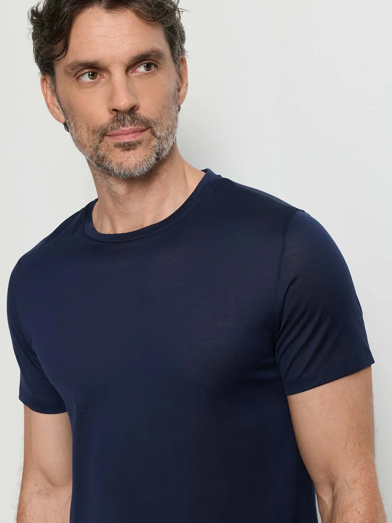 T-Shirt, O-Neck, COTTON SPORTY, in Sommer-Farbe deep navy, Grösse L