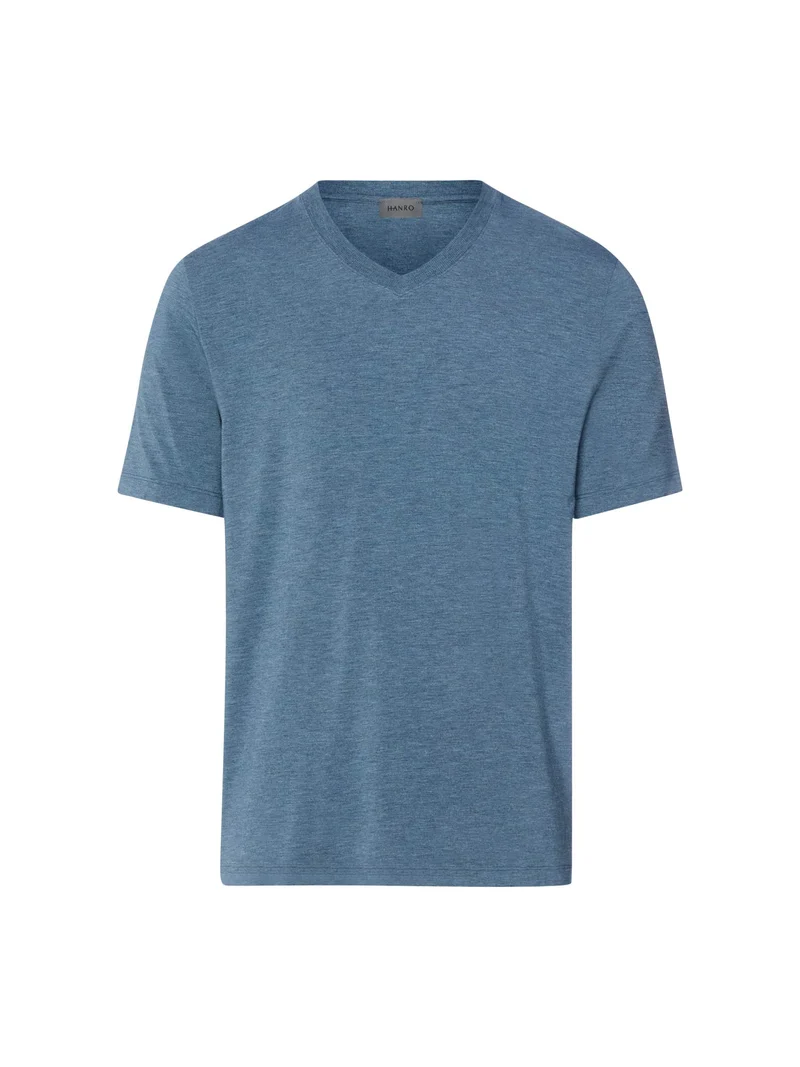 Shirt, kurzarm, V-Neck, CASUALS, in Sommer-Farbe retro blue melange