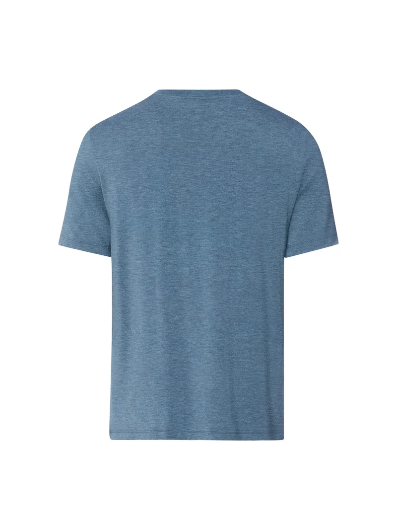 Shirt, kurzarm, V-Neck, CASUALS, in Sommer-Farbe retro blue melange