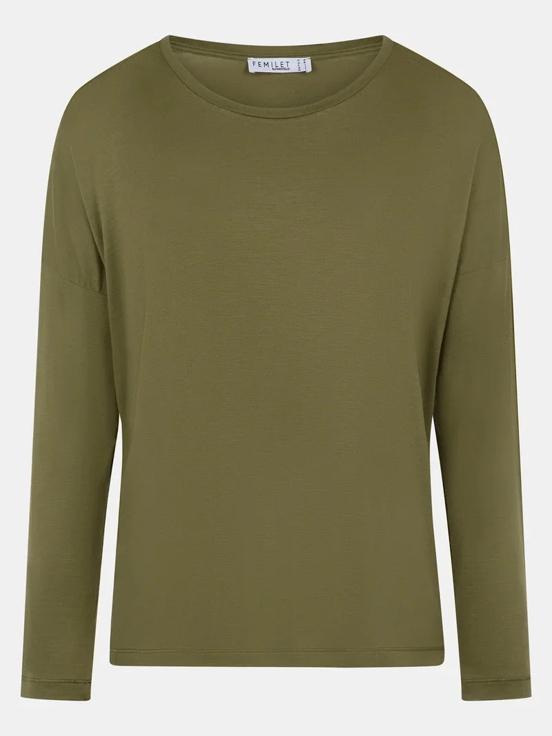 Femilet - Yara T-Shirt Langarm Capulet Oliv