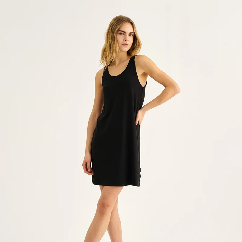 Schwarzes Kleid aus Bambus-Jersey