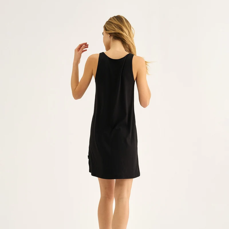 Schwarzes Kleid aus Bambus-Jersey