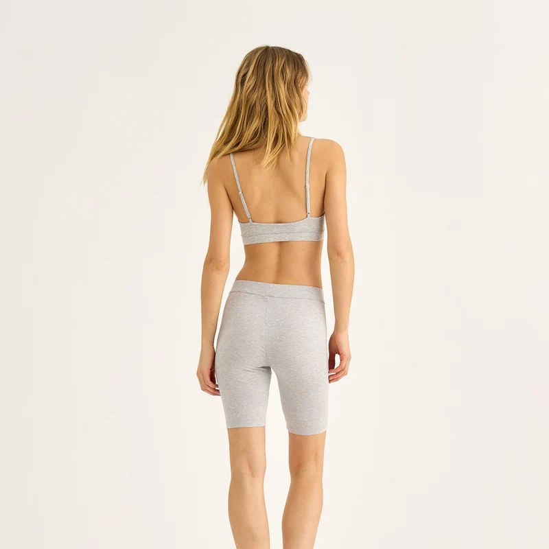Hellgraue, melierte Bambus-Unterhose