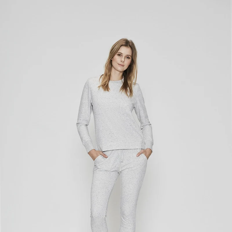 Hellgrau meliertes Bambus-Sweatshirt