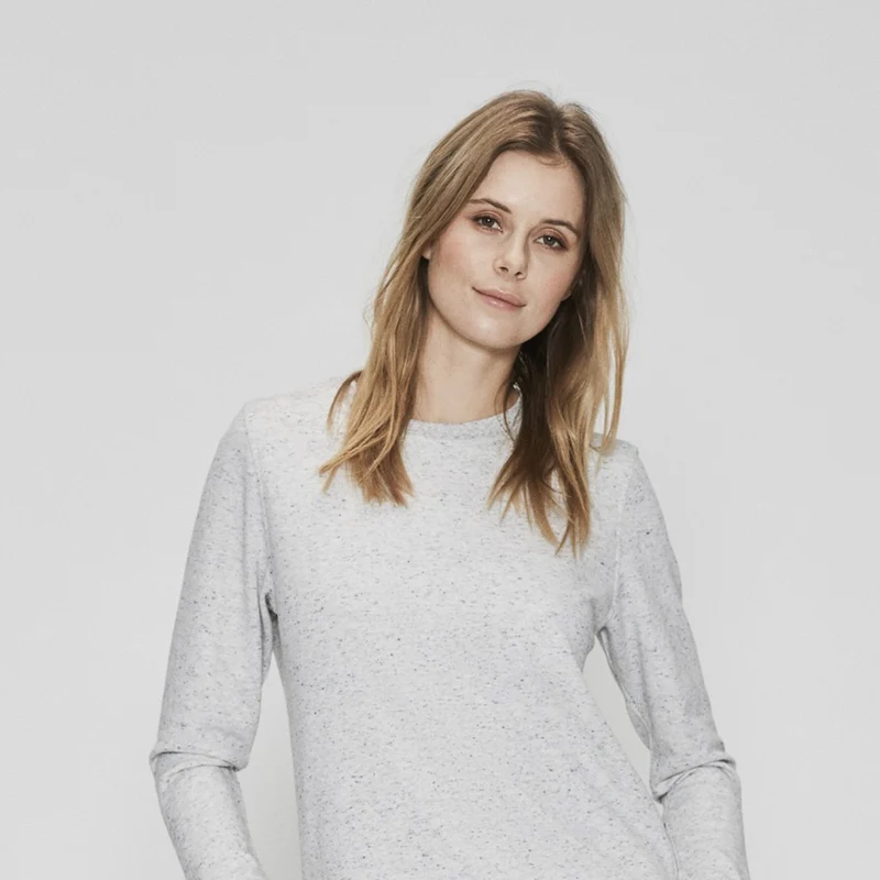 Hellgrau meliertes Bambus-Sweatshirt