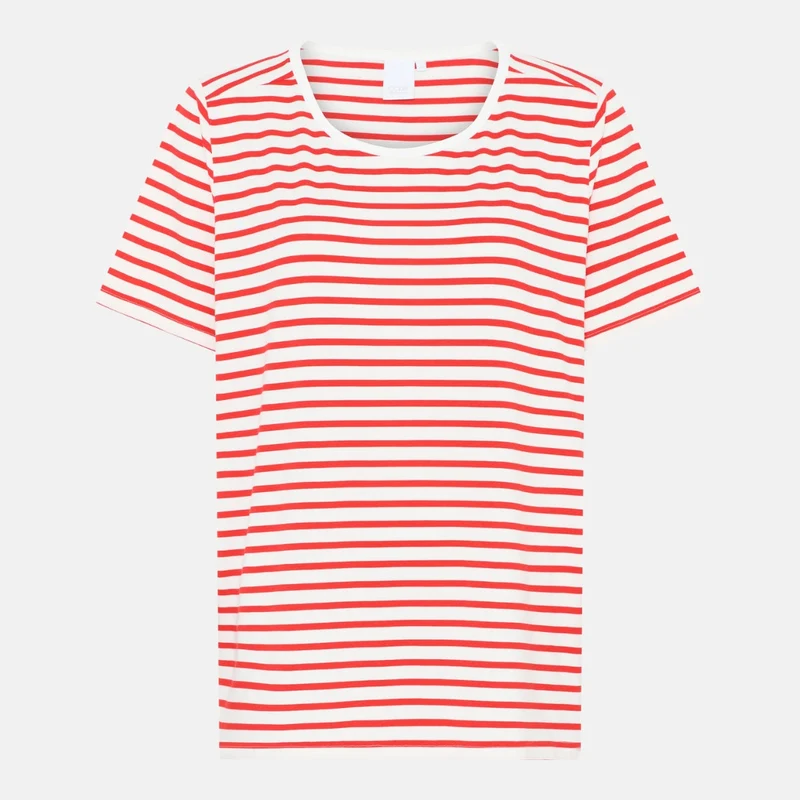 Rot gestreiftes Pyjama-Set aus Bambus - T-Shirt und Hose