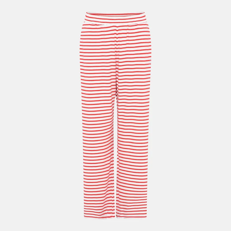 Rot gestreiftes Pyjama-Set aus Bambus - T-Shirt und Hose