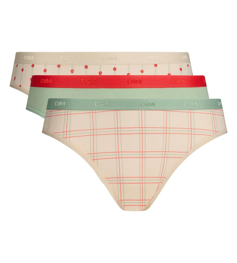 3er-Pack „Fleurs Douces“ Slips von Les Pockets Coton