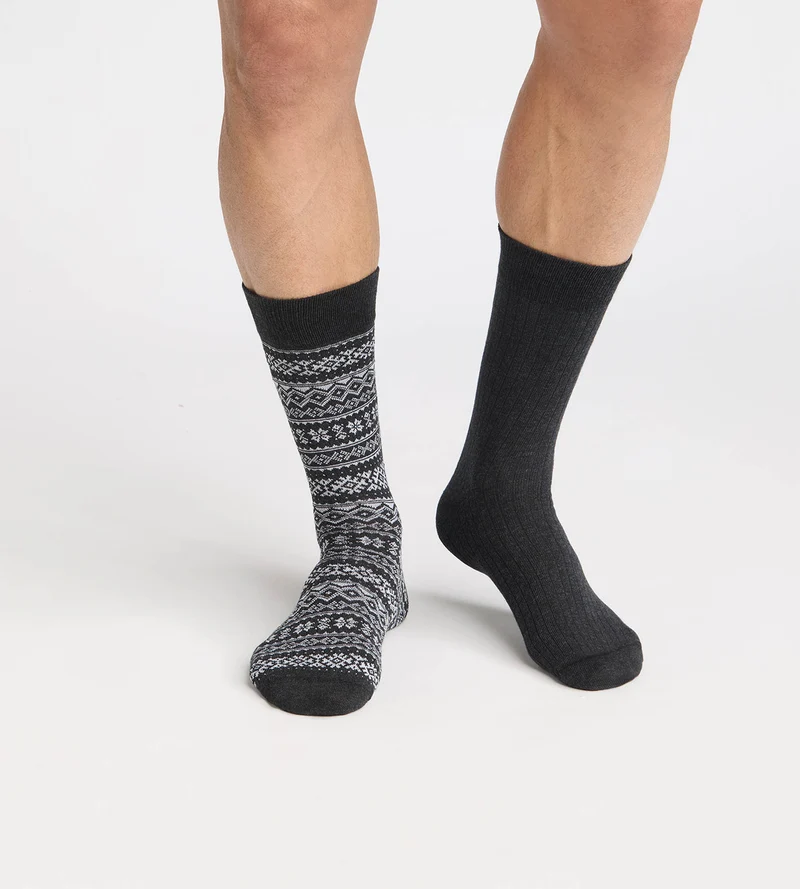 2er-Pack anthrazitfarbene Herrensocken von Coton Fancy