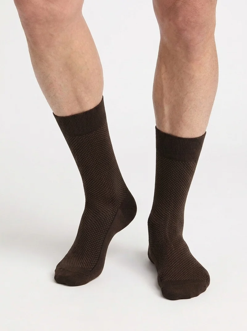 Herren-Socken aus Baumwolle in Holzbraun von La Mode