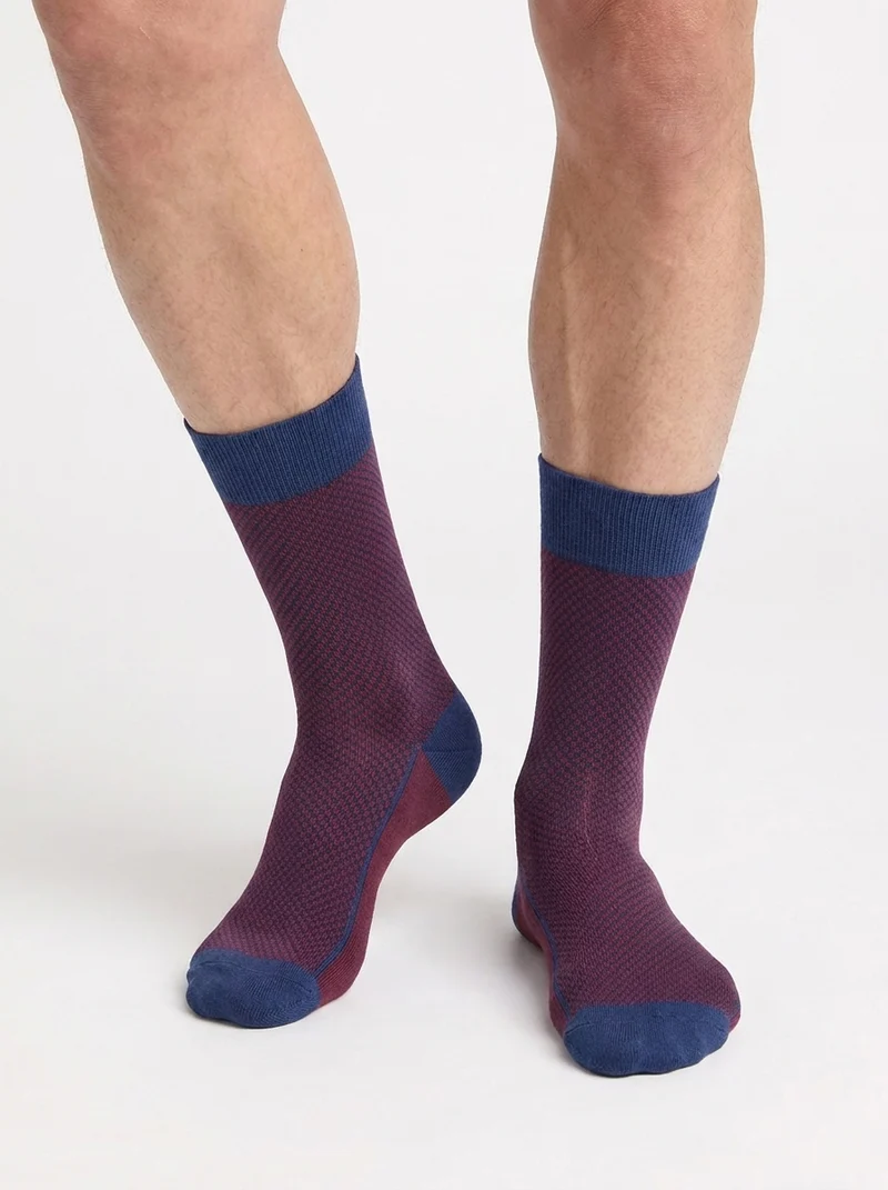 Herren-Socken aus granatroter Baumwolle von La Mode
