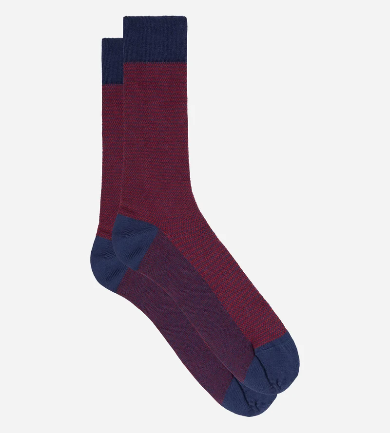 Herren-Socken aus granatroter Baumwolle von La Mode