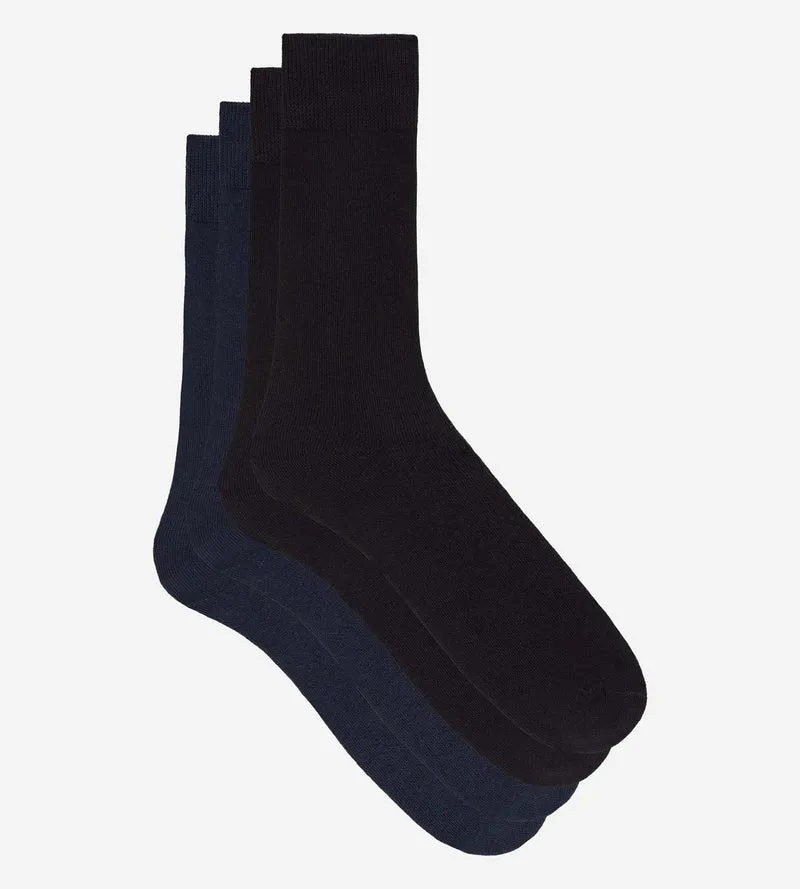 2er-Pack Thermo-Socken für Herren aus tiefblauer Baumwolle