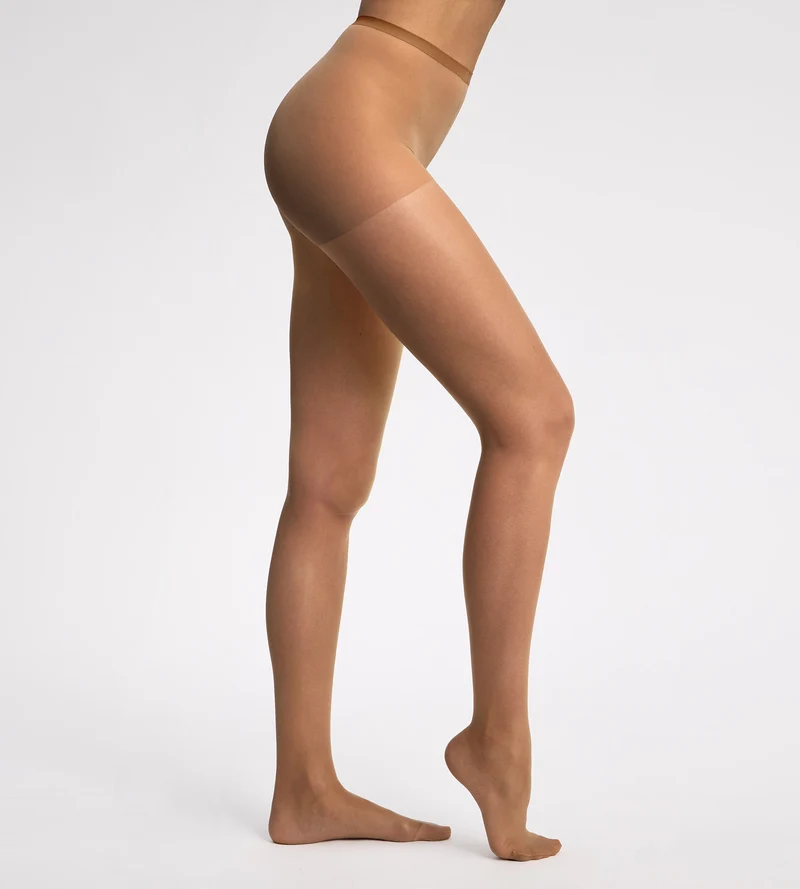 Transparente, nahtlose Strumpfhose in Nude-Braun