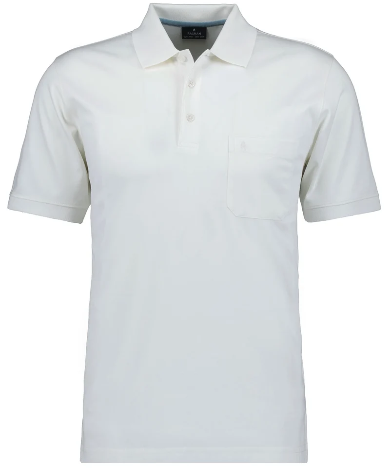 Softknit-Polo mit Brusttasche, kurzarm