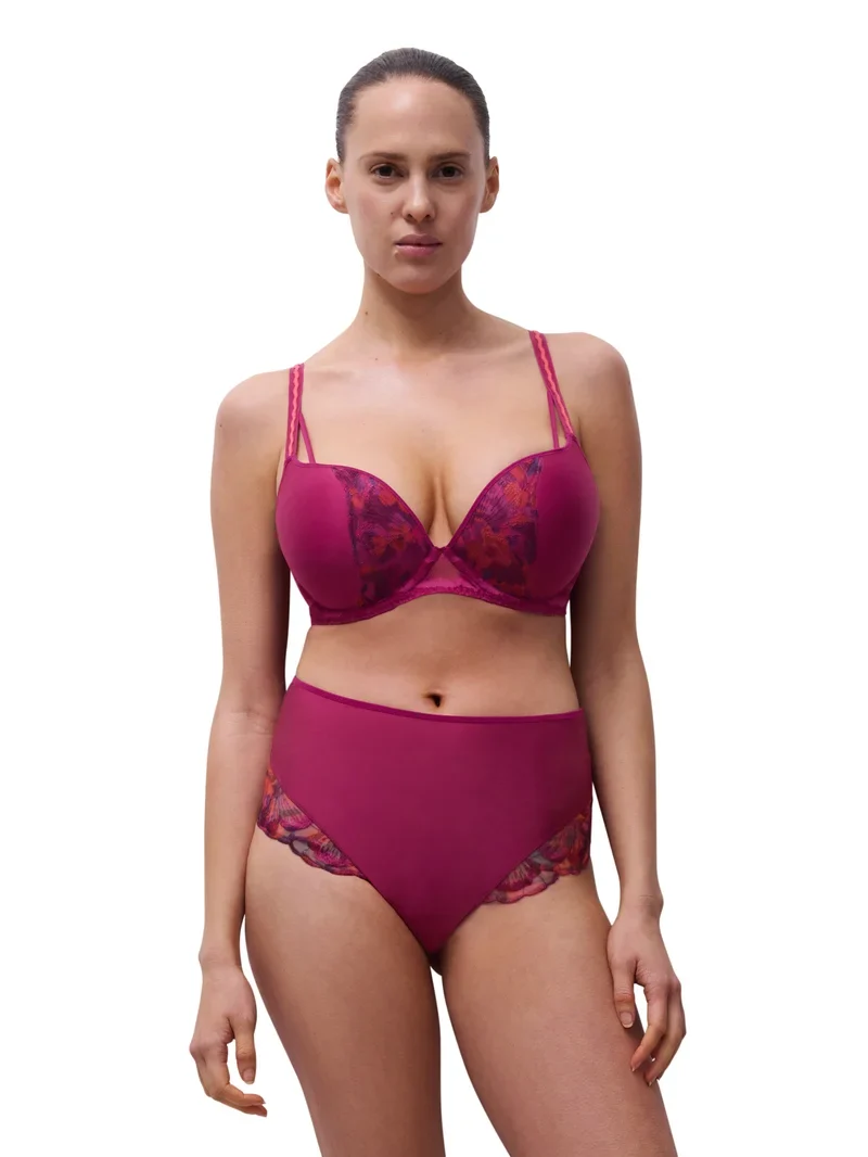 Chantelle – Lily Extra Push-Up-BH, Dunkelfuchsia, Multico