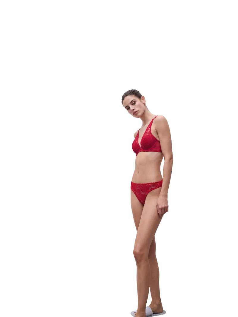 Chantelle - Amor Plunge T-Shirt-BH Scharlachrot