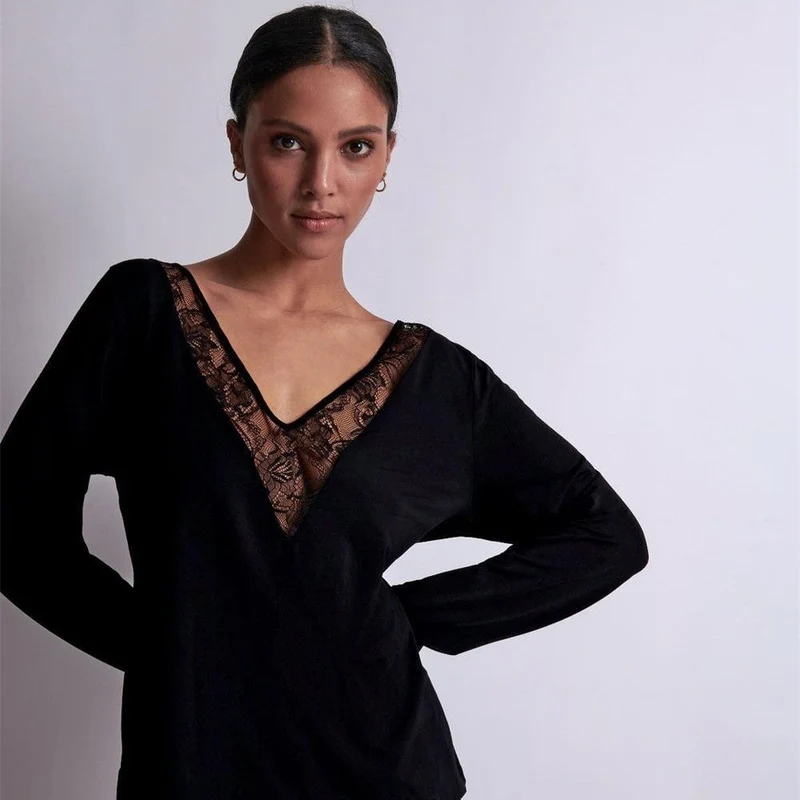 Aubade - Lazy Days Langarmshirt Noir