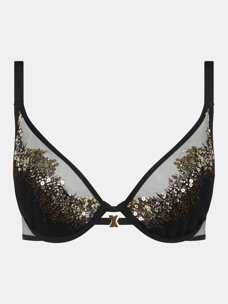 Chantelle - Genesis Plunge Foam BH Glitzer Schwarz
