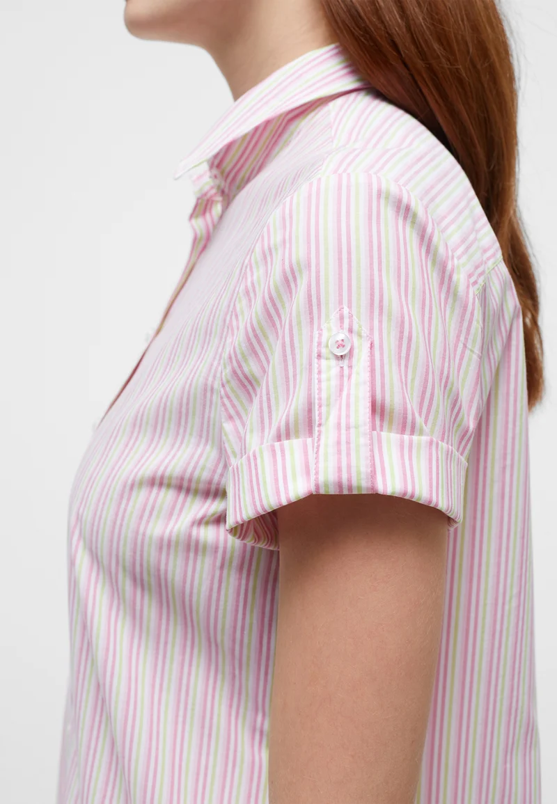 Bluse Leinwandgewebe Kurzarm