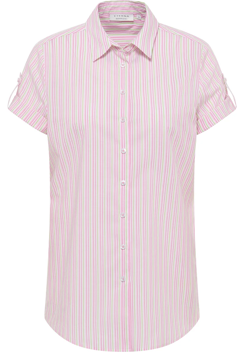 Bluse Leinwandgewebe Kurzarm