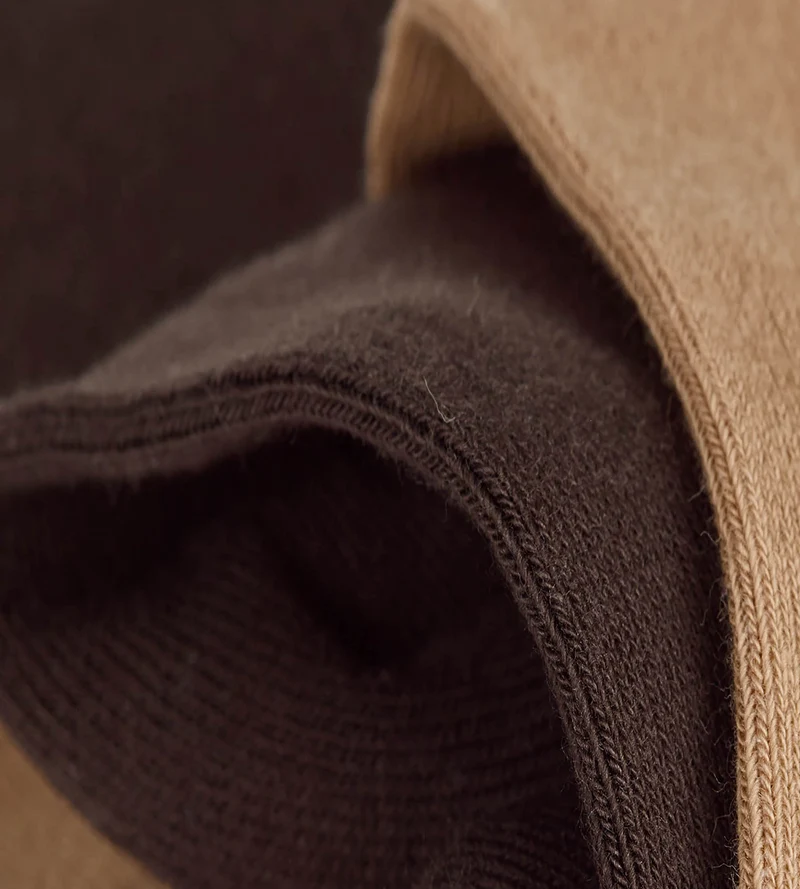 2er-Pack Damensocken aus Baumwolle in Schokoladenbraun und Taupe Thermo