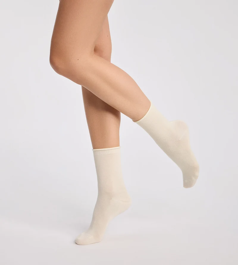 2er-Pack Damensocken in Taupe und Beige aus Modal