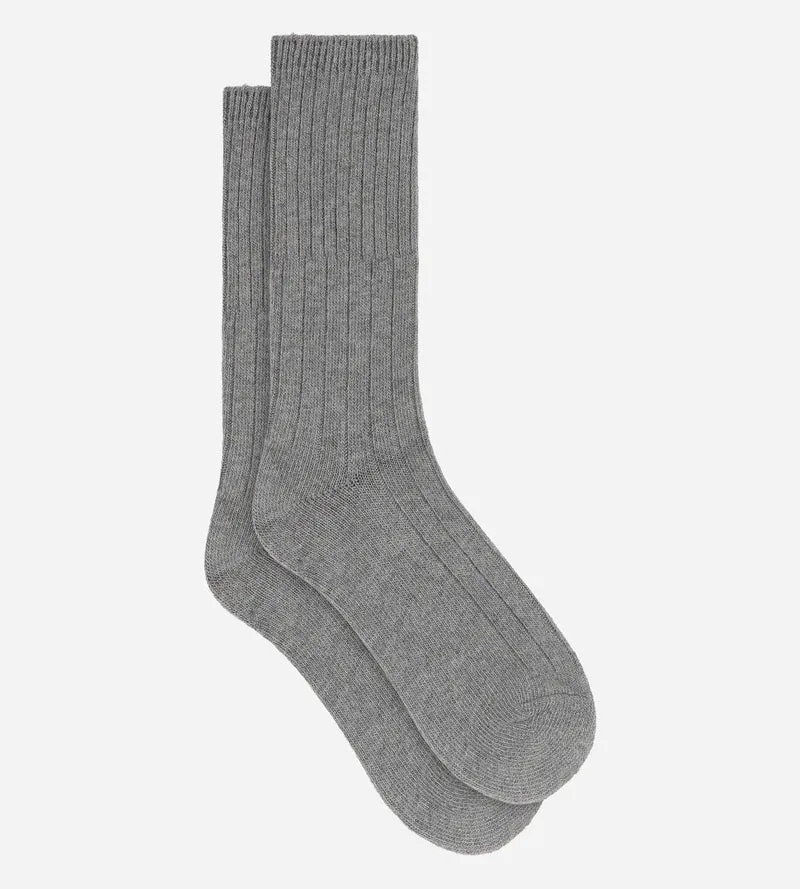 Warme Damensocken in Grau meliert