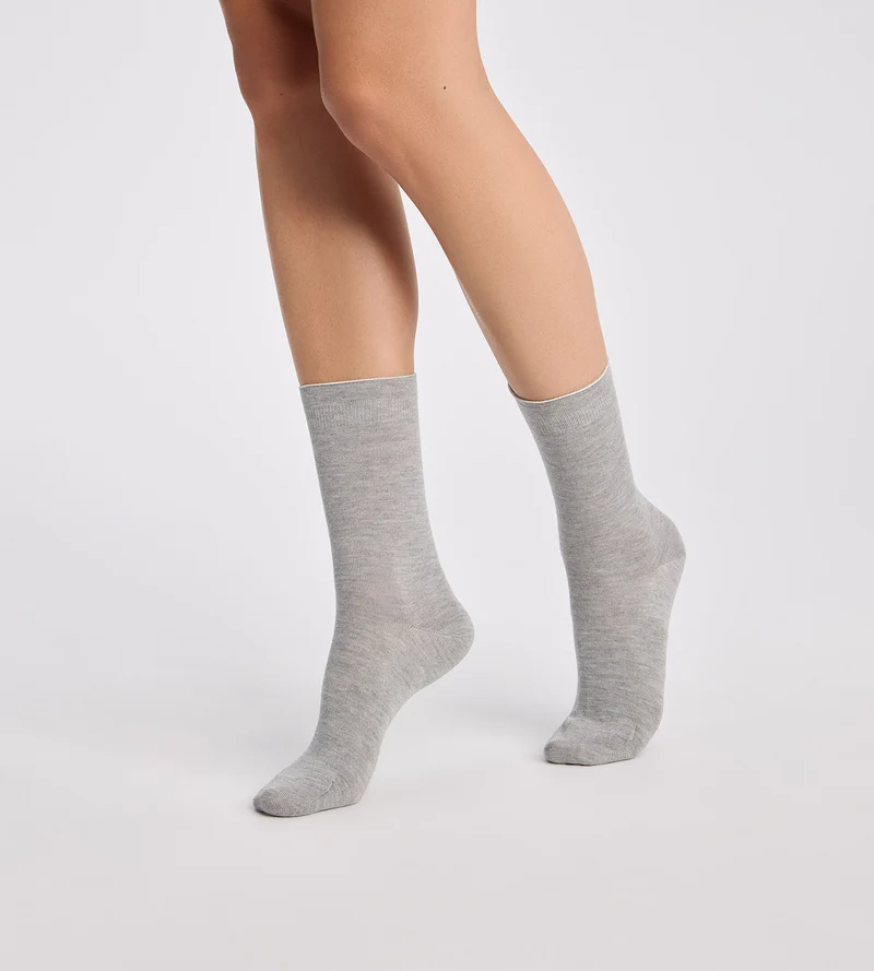 2er-Pack Damensocken in Hellgrau und Anthrazit aus Modal