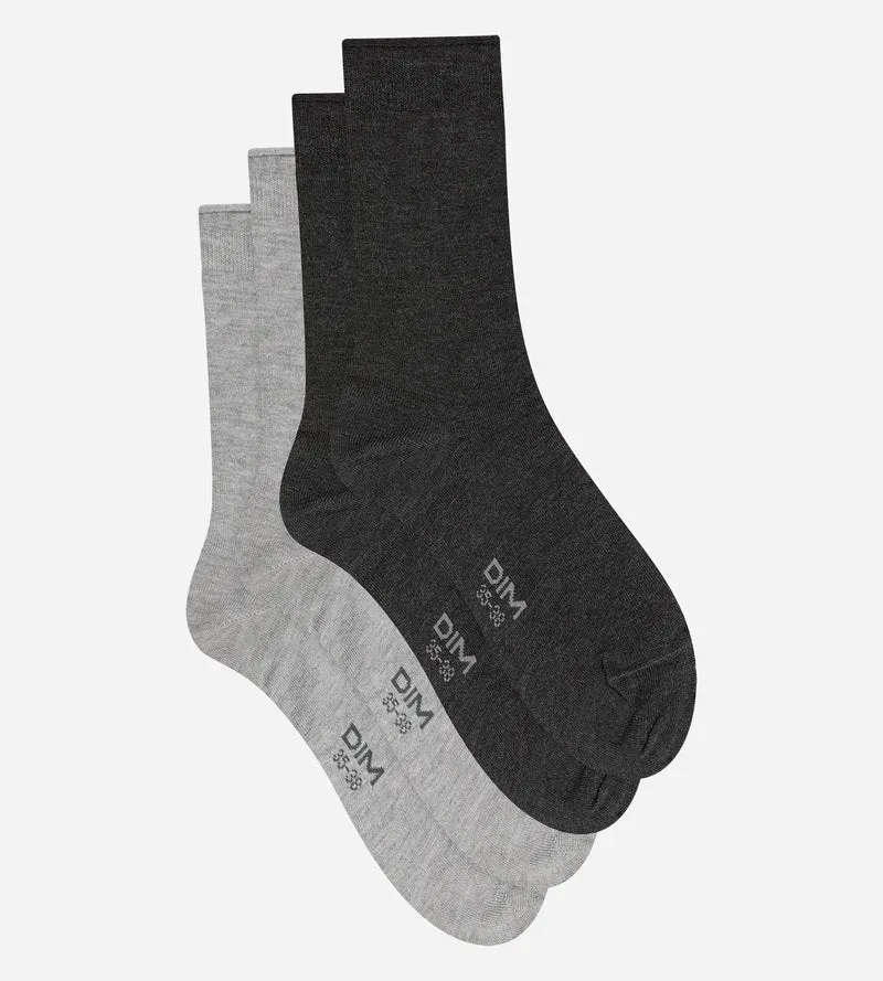 2er-Pack Damensocken in Hellgrau und Anthrazit aus Modal