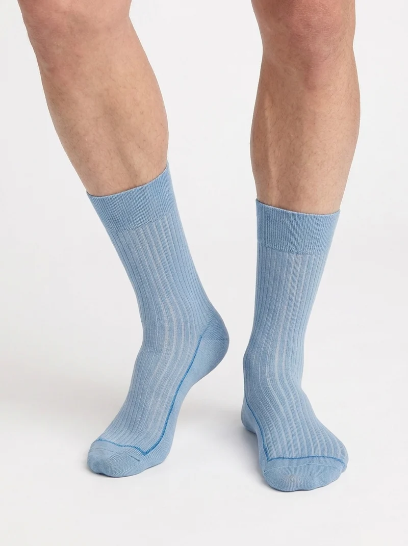 Herren-Socken aus Baumwolle in Olivgrün von La Mode Côtelée
